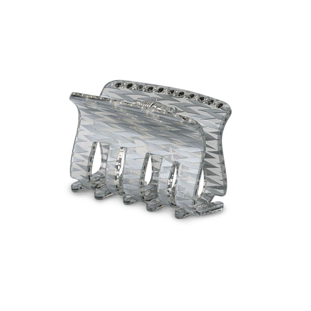 Fie Magic Mini hårklemme i sølv med glimmer og spejleffekt.