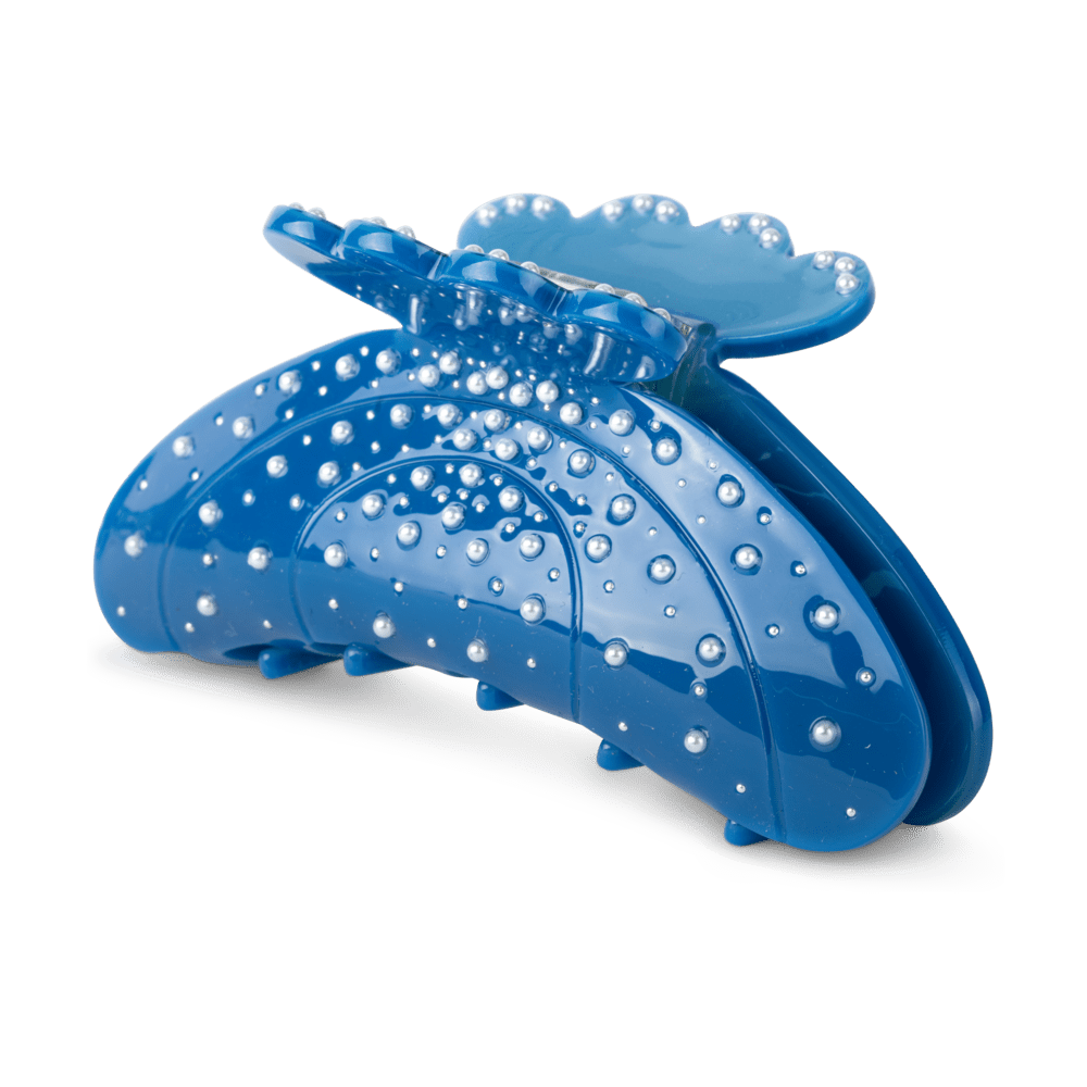 Mellem blå hårklemme med dekorative perler – Helle Mai Middle fra SUI AVA.