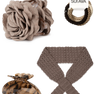 Taupe Bundle med hårklemmer, scarf og elastikker i dæmpede, brune nuancer fra SUI AVA