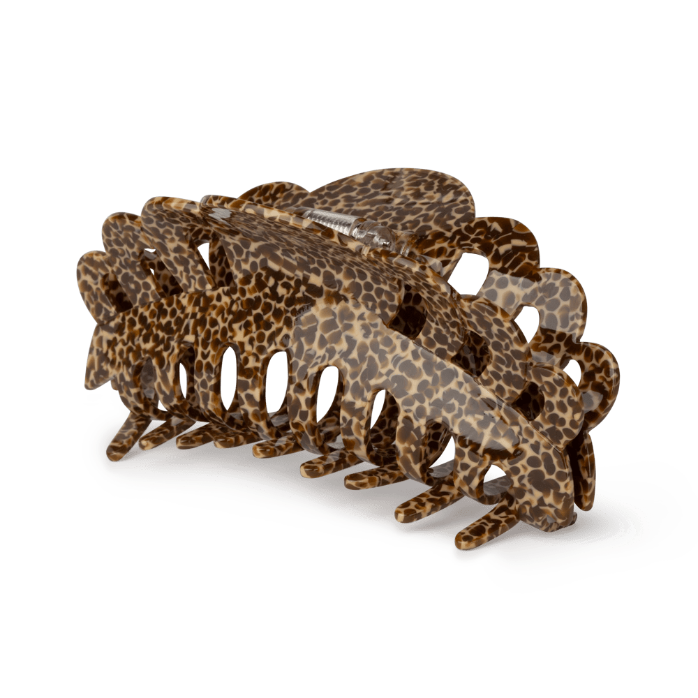 Stor leopardmønstret hårklemme i brune nuancer – Emma Crushed Giga fra SUI AVA