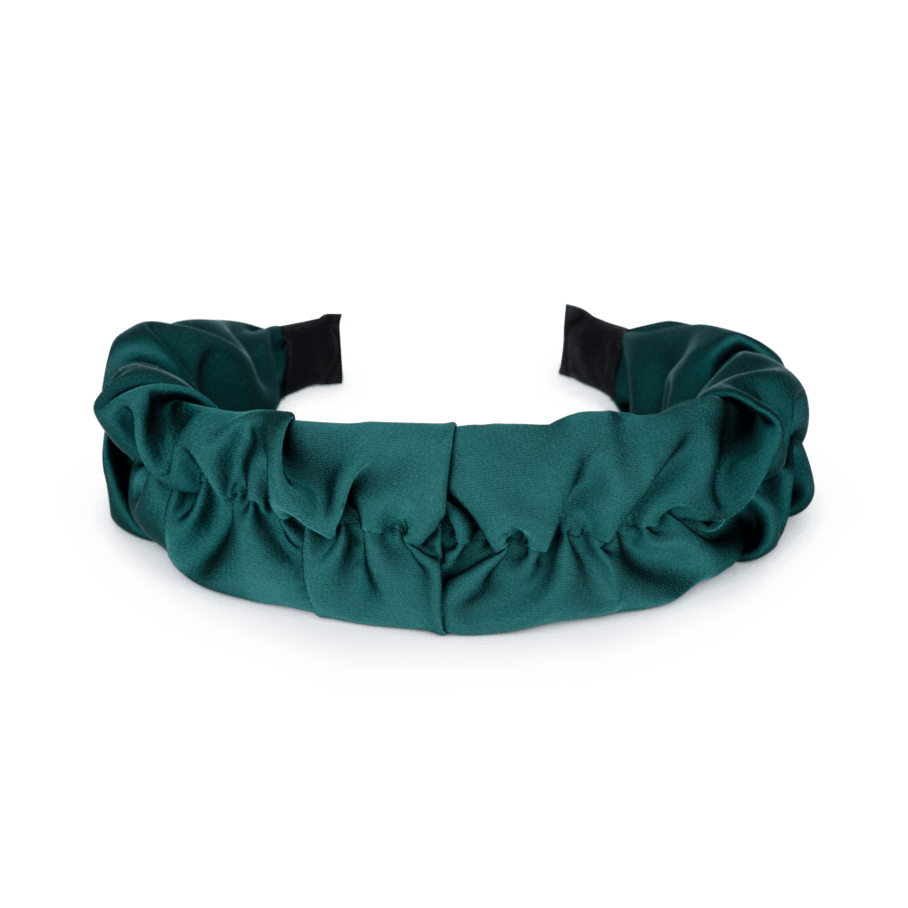 Mørkegrønt pandebånd med rynket tekstil – Moon Dust Headband fra SUI AVA
