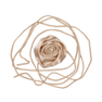 Beige satinrose med lange bånd – La Mia Rosa accessory til hår, hals og styling