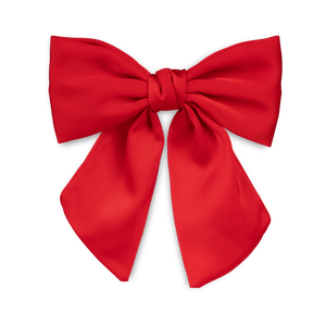 Rød hårsløjfe i satin med klassisk form - Smooth Bow fra SUI AVA