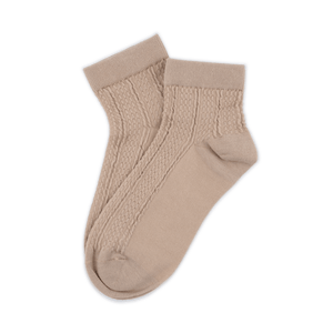 Sofie Ankle Socks – Beige ankelstrømper med strukturmønster